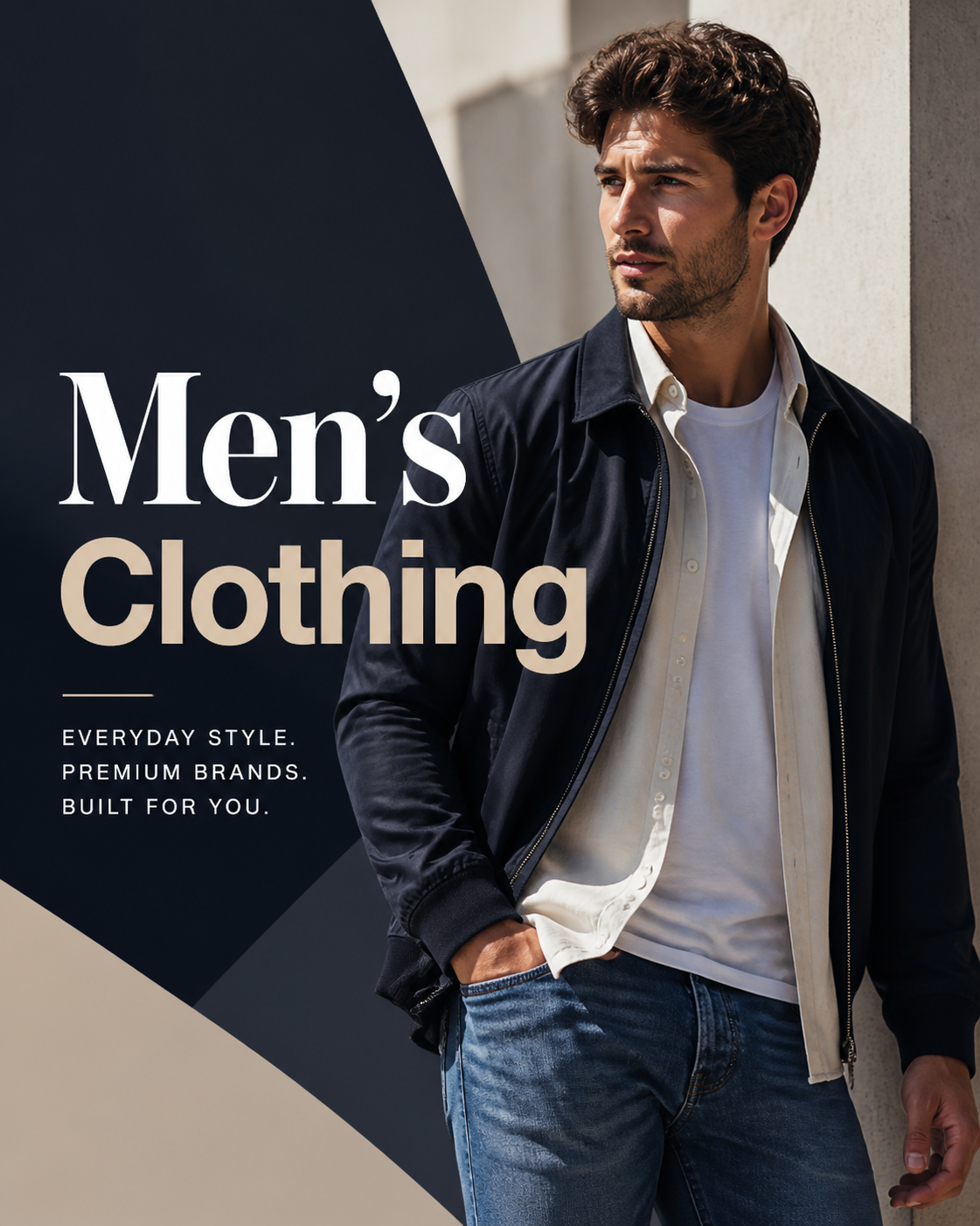 Men's Clothing collection banner for Spirit Clothing