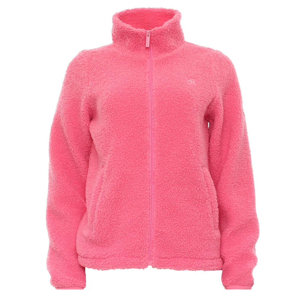 RANT & RAVE LADIES Gloria Zip Through Borg Pink back view