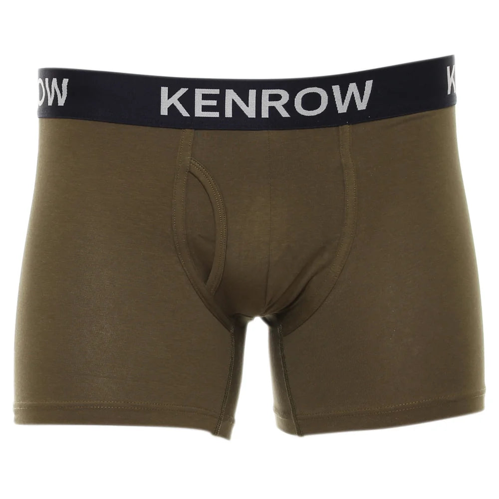 Kenrow Cole Boxer Multi front view in olive green with black branded waistband