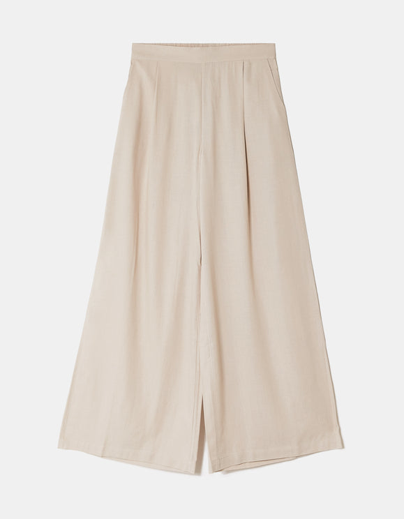 Tally Weijl beige wide leg trousers front view