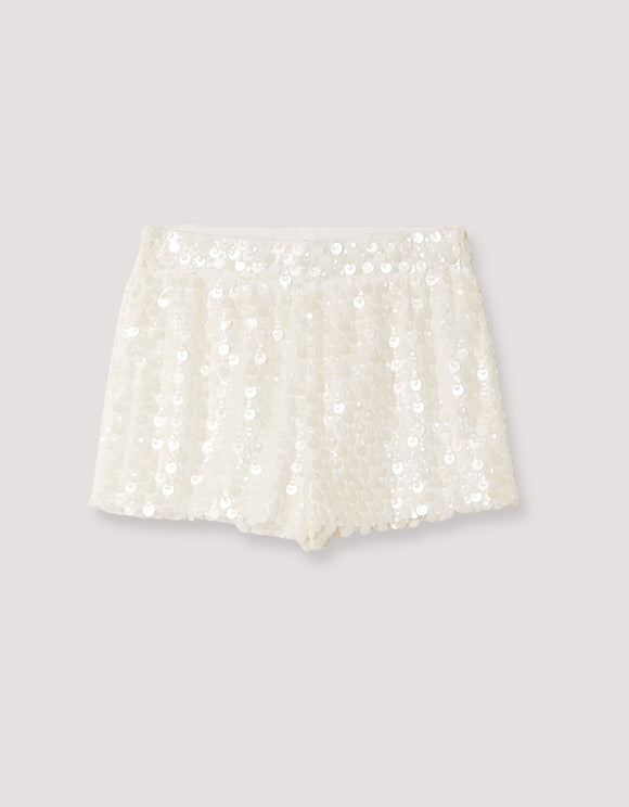 Tally Weijl White Sequin Shorts, styled product view