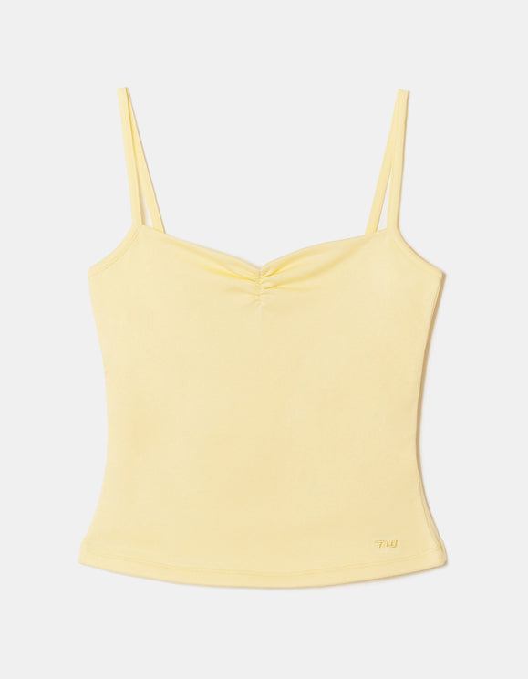 Tally Weijl yellow tank top, front view