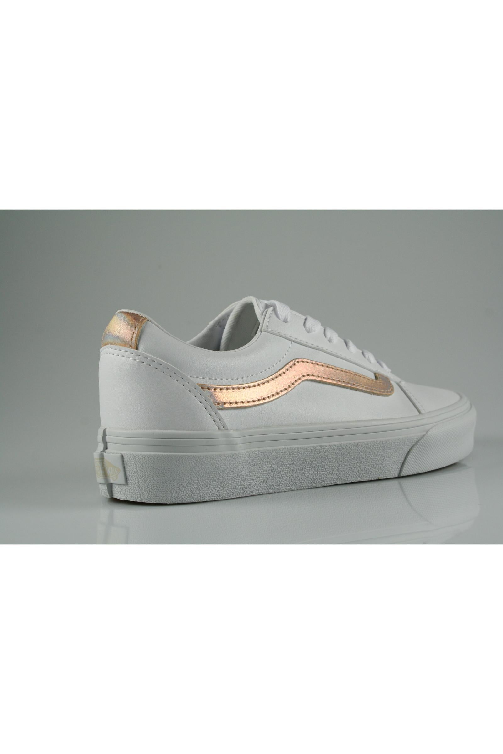 Womens Ward Tumble White/Rose Gold-Heel view