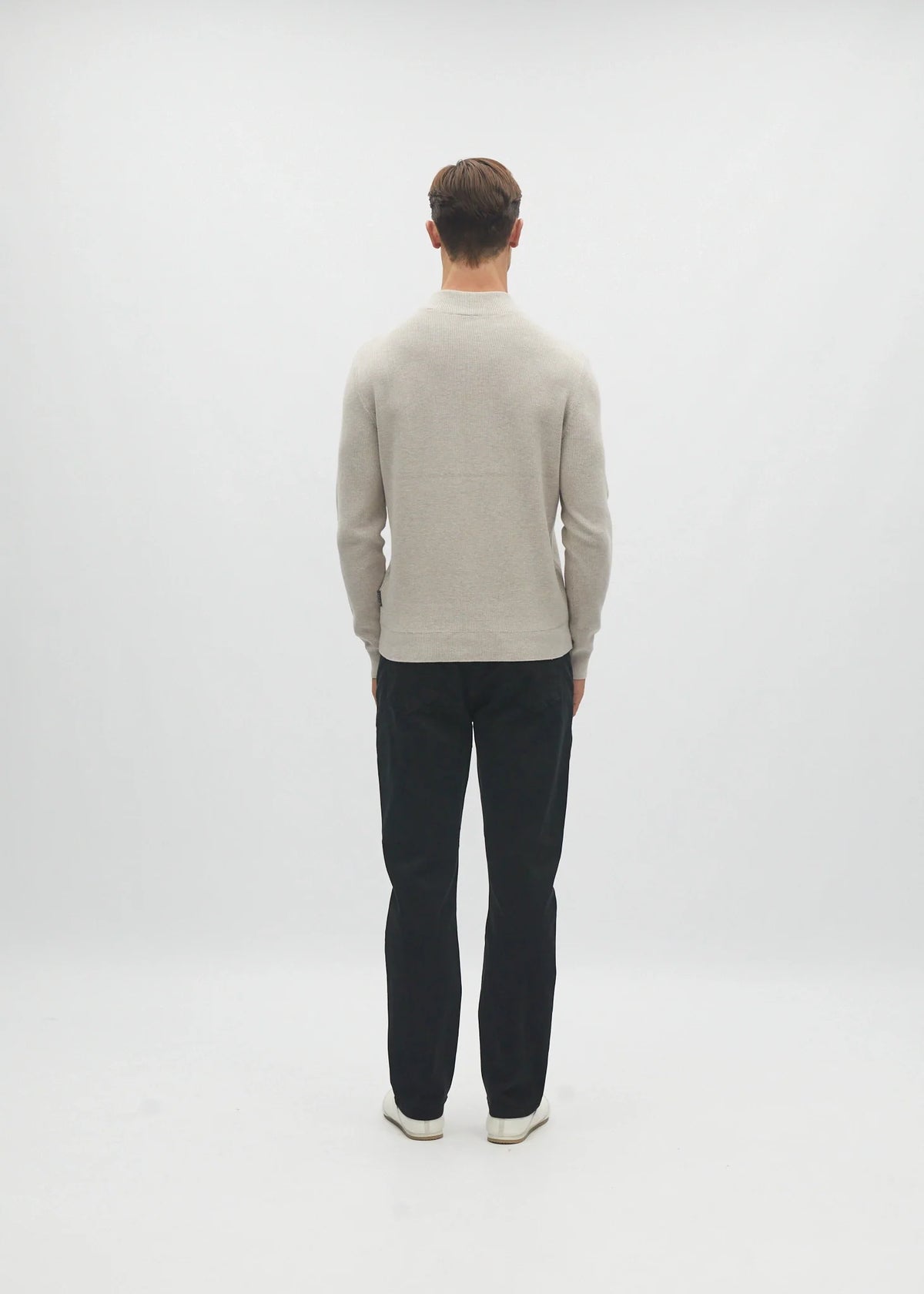 Diesel Daxton Sweater Beachcomber light grey knit, back view