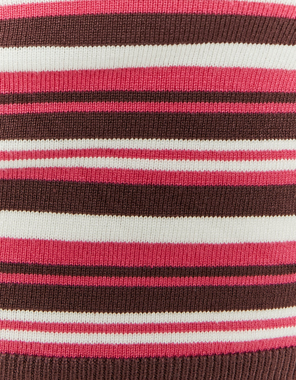 Tally Weijl Pink Striped Knit Crop Top, product detail view