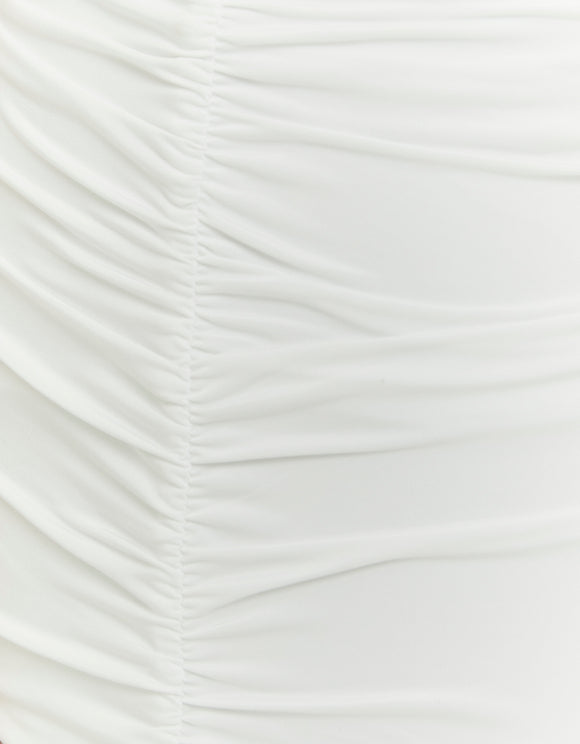 Tally Weijl white ruffle midi skirt ruched waistband detail