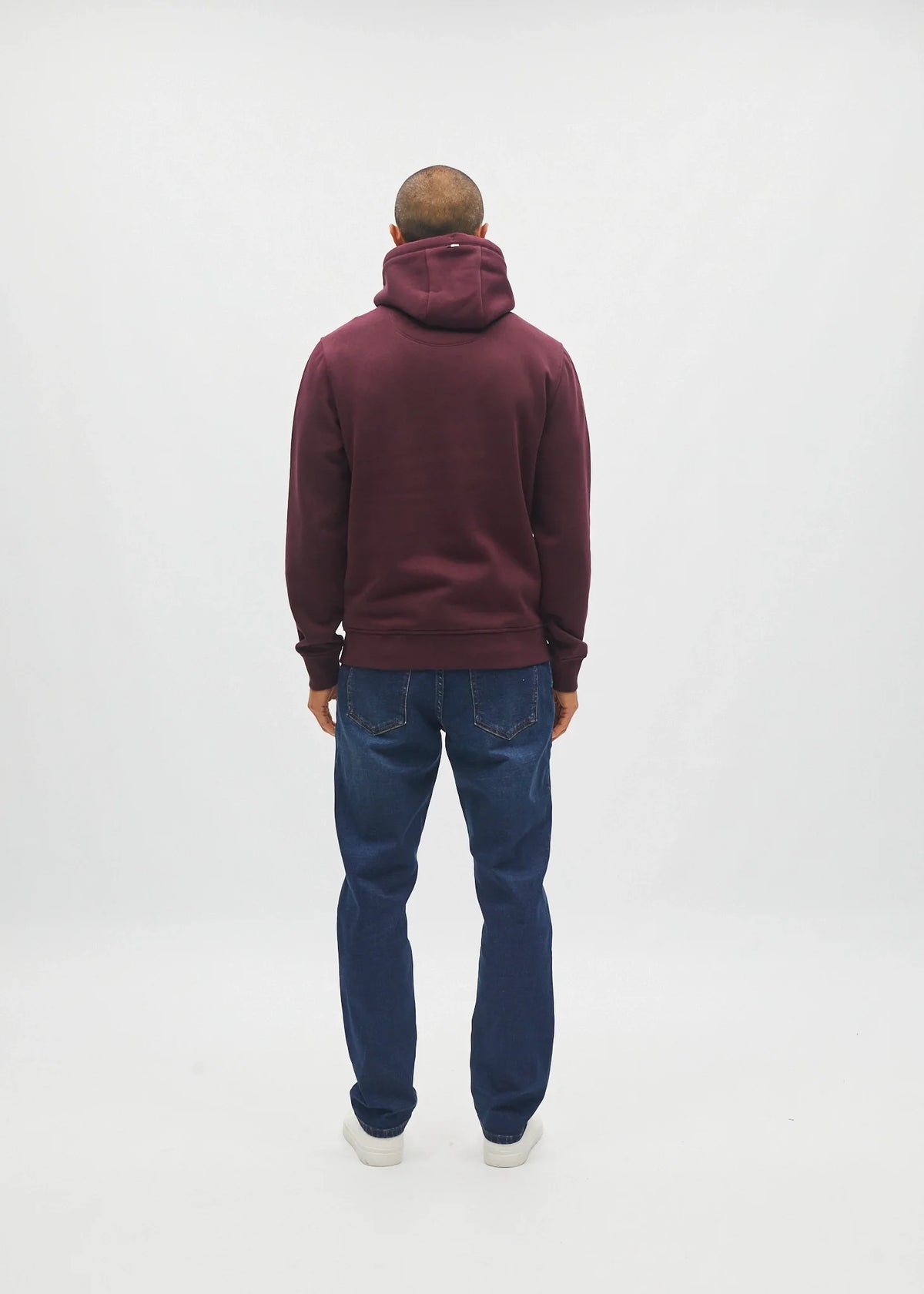 Diesel Julian hoodie in deep burgundy, back view worn by model