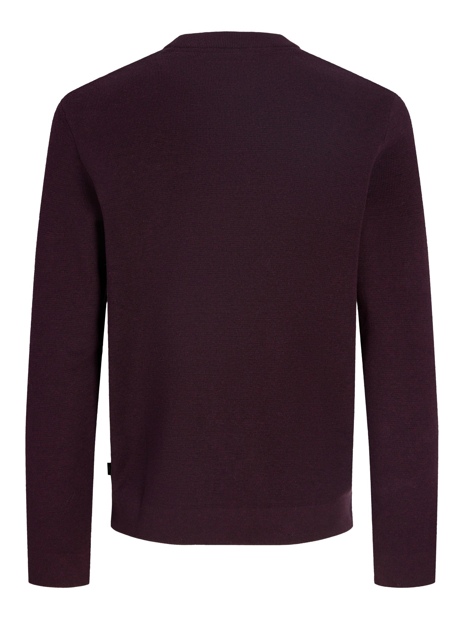 JACK & JONES Milano Stitch Knit Crew Neck in Bitter Chocolate Melange back view