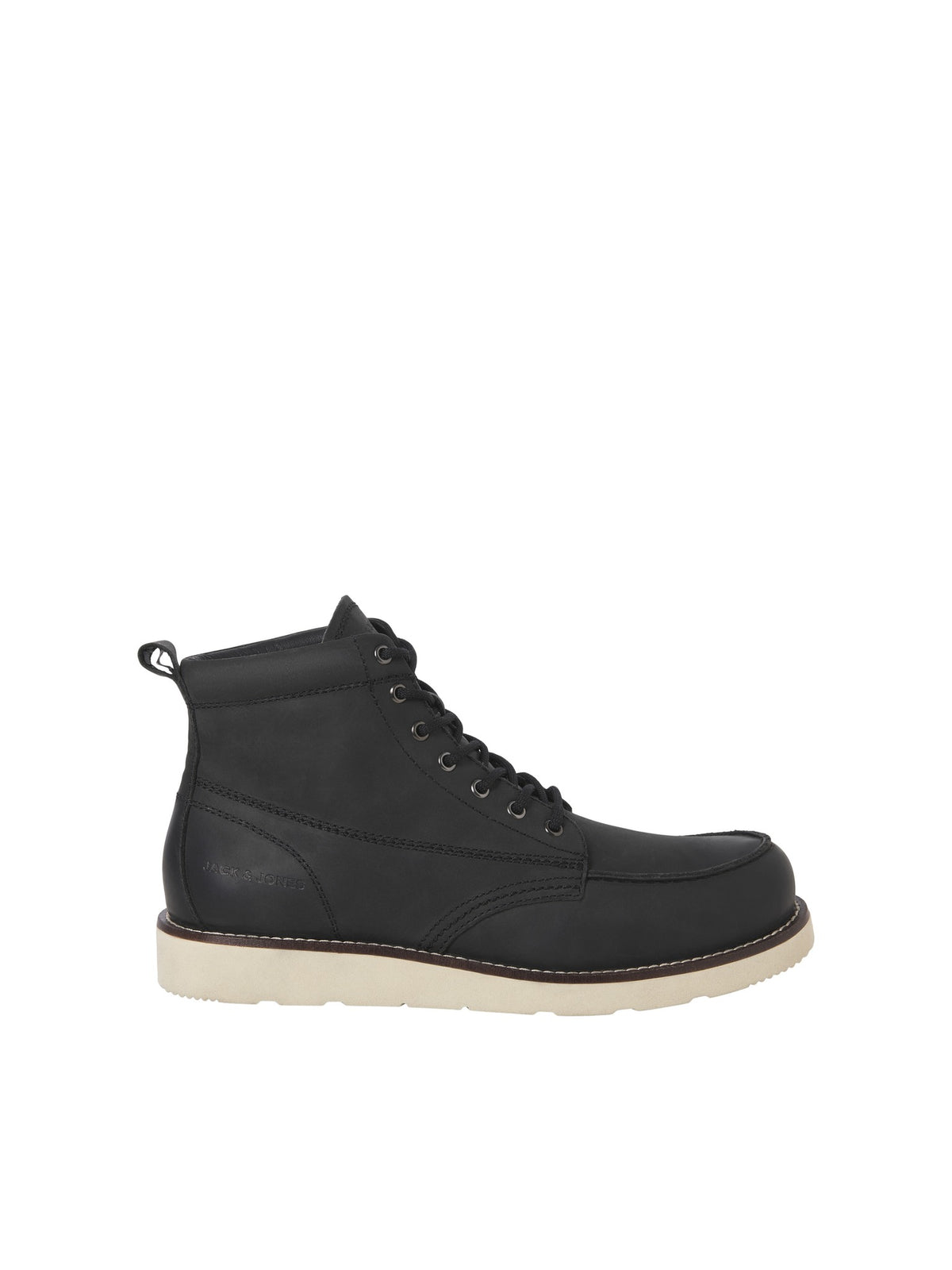 JACK & JONES Toronto Leather Boot in Black back view