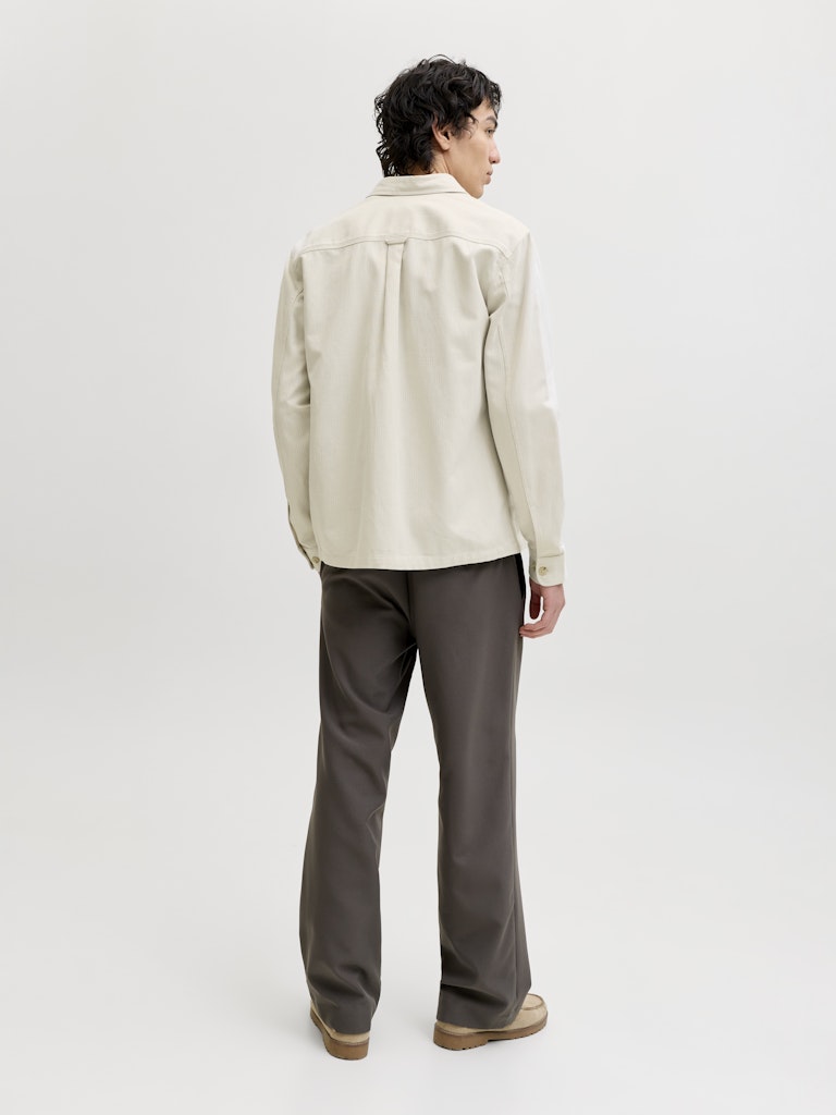 JACK JONES PREMIUM Rayle Linen Solid Long Sleeve Shirt-Moonstruck Moonstruck detail view