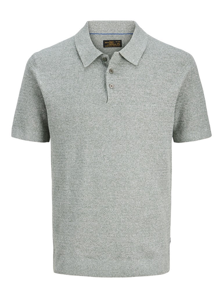 JACK & JONES Riley Knit Short Sleeve Polo in Laurel Wreath twist front view