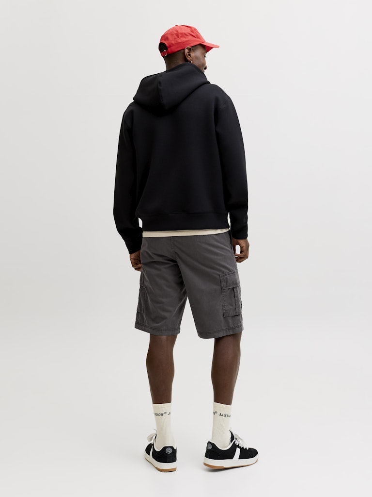 JACK & JONES Cole Matty Mid Cargo Short -Asphalt ASPHALT model front view