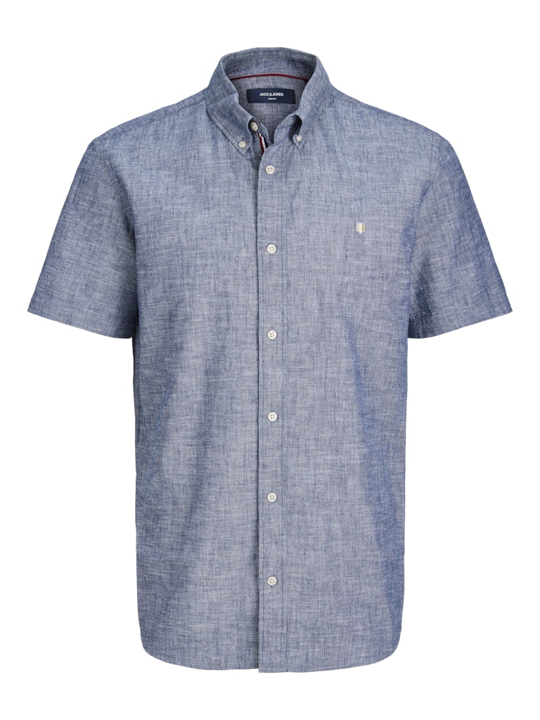 JACK JONES PREMIUM Summer Linen Shield Short Sleeve Faded Denim Shirt Faded Denim alternate view