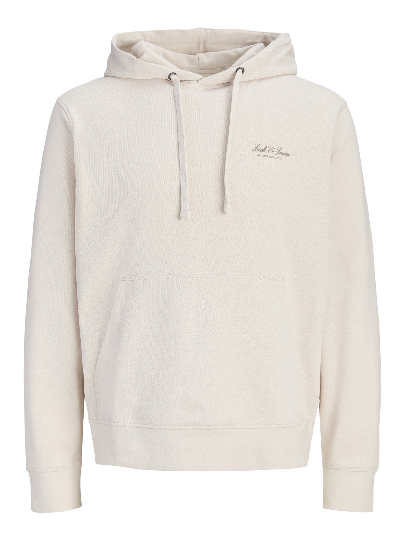 JACK & JONES Archive Graphic Sweat Hoodie in Moonbeam front view