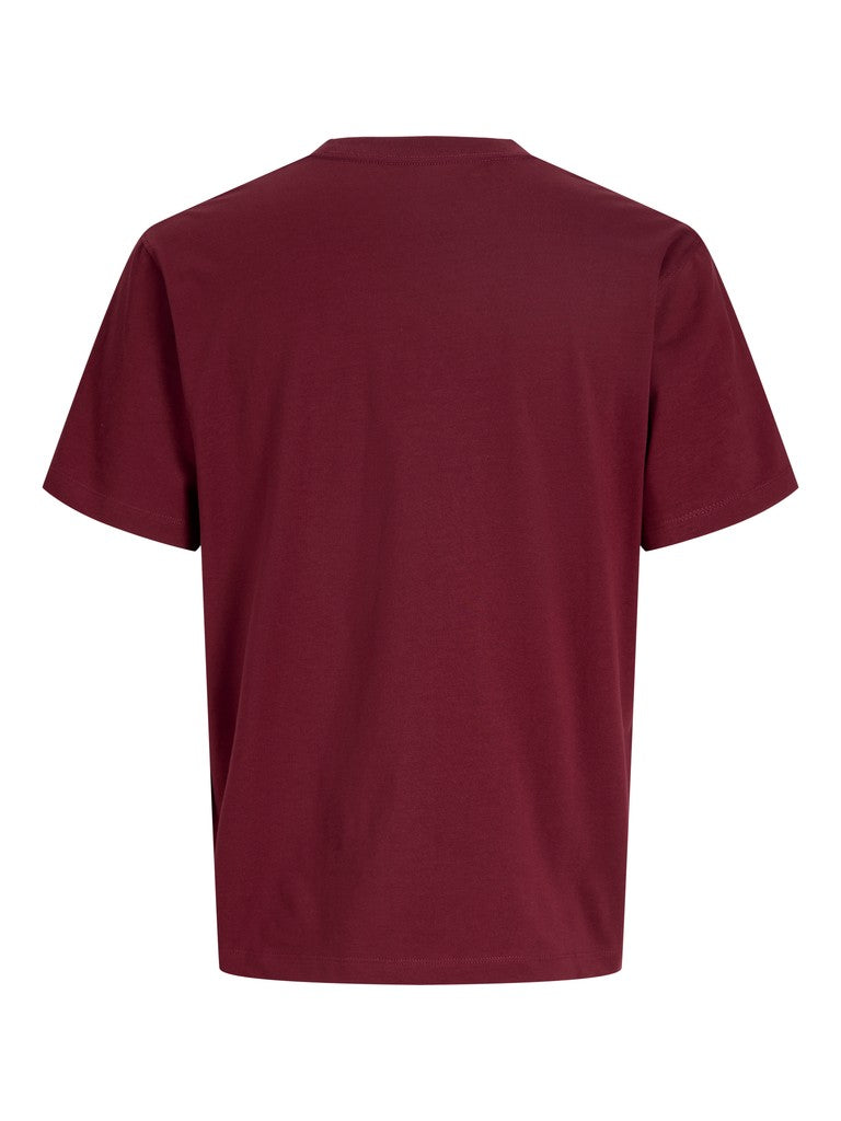 JACK & JONES Frederiksberg Monogram Crew Neck Tee in Chocolate truffle back view