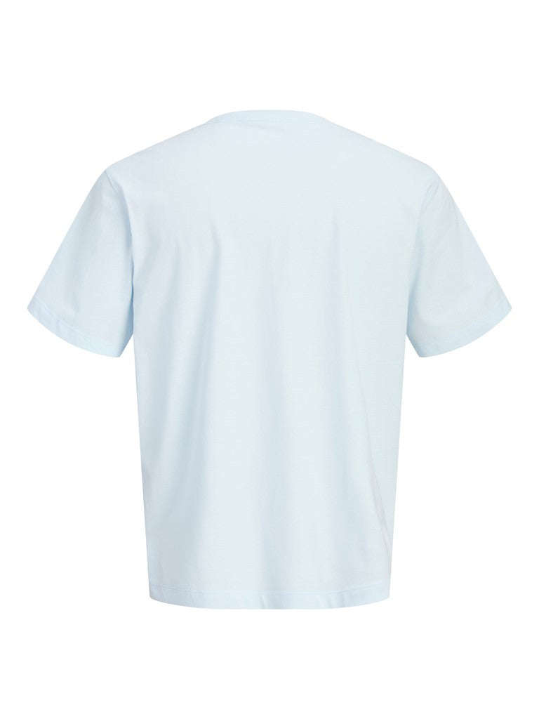 JACK & JONES Frederiksberg Monogram Crew Neck Tee in Ice Water back view