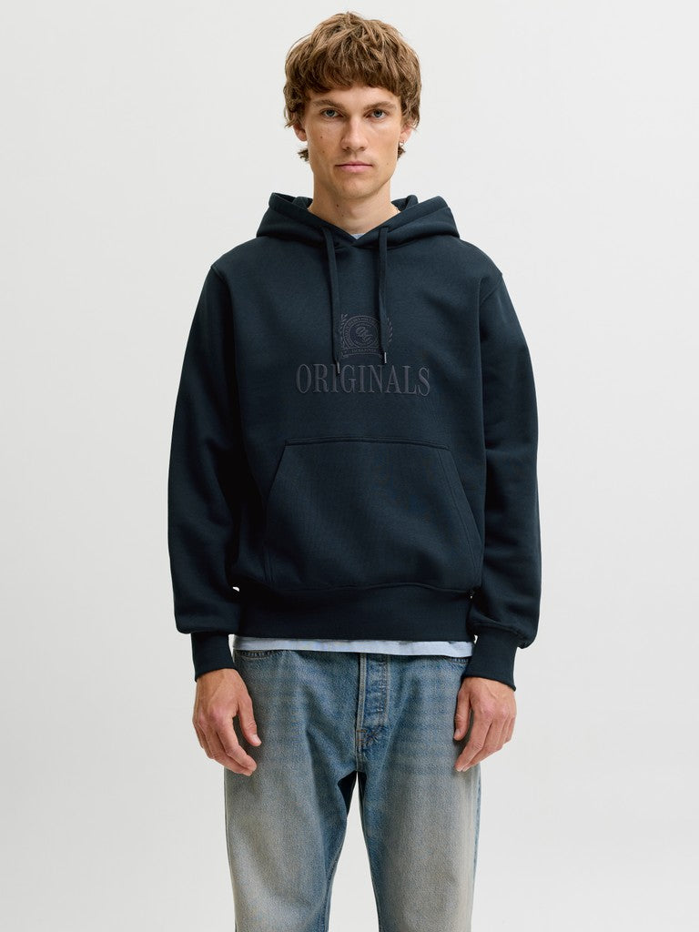 JACK & JONES Frederiksberg Monogram Sweat Hoodie in Sky Captain front model view