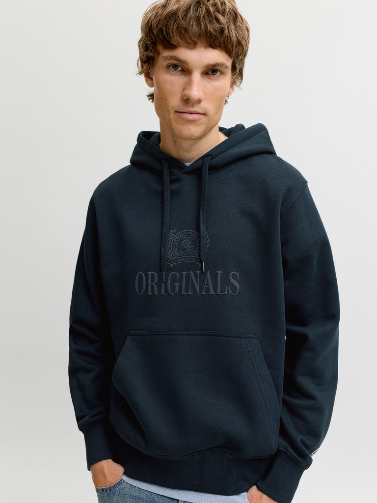 JACK & JONES Frederiksberg Monogram Sweat Hoodie in Sky Captain half model view