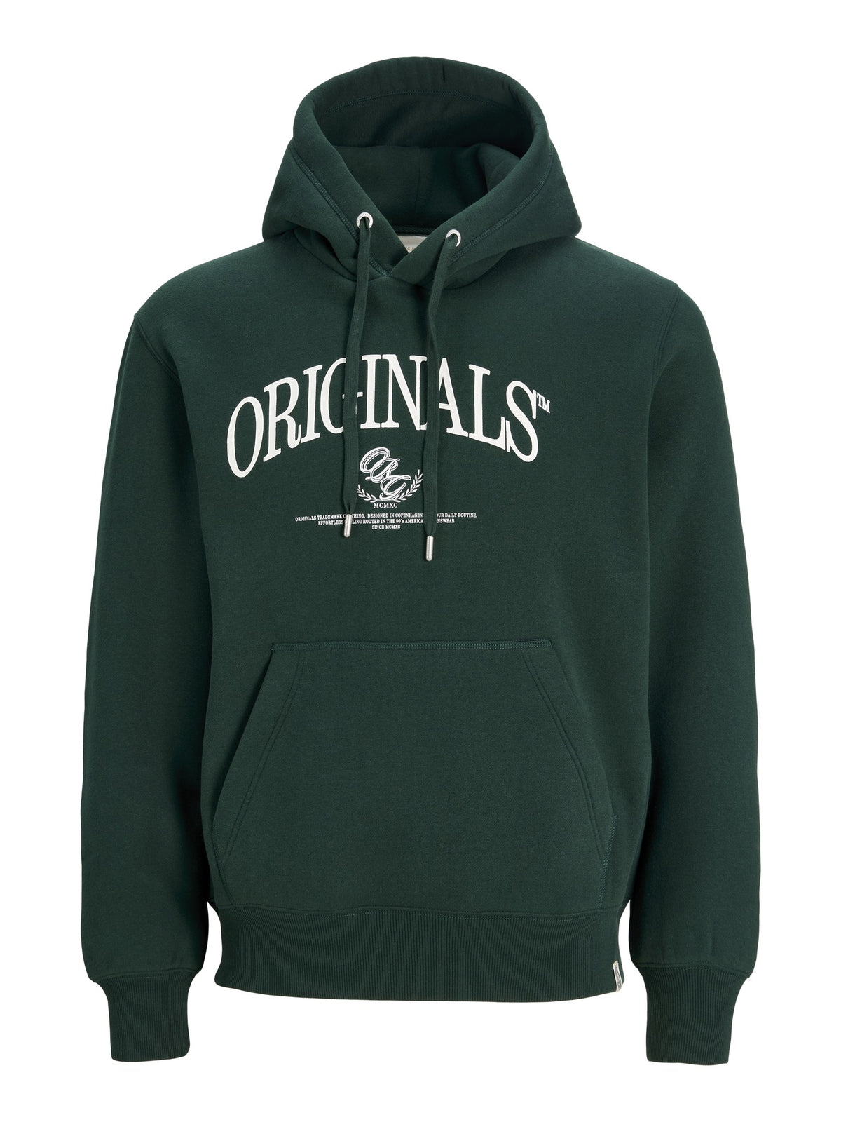 Front view of JACK & JONES Frederiksberg Bold Branding Hoodie in Pine Grove