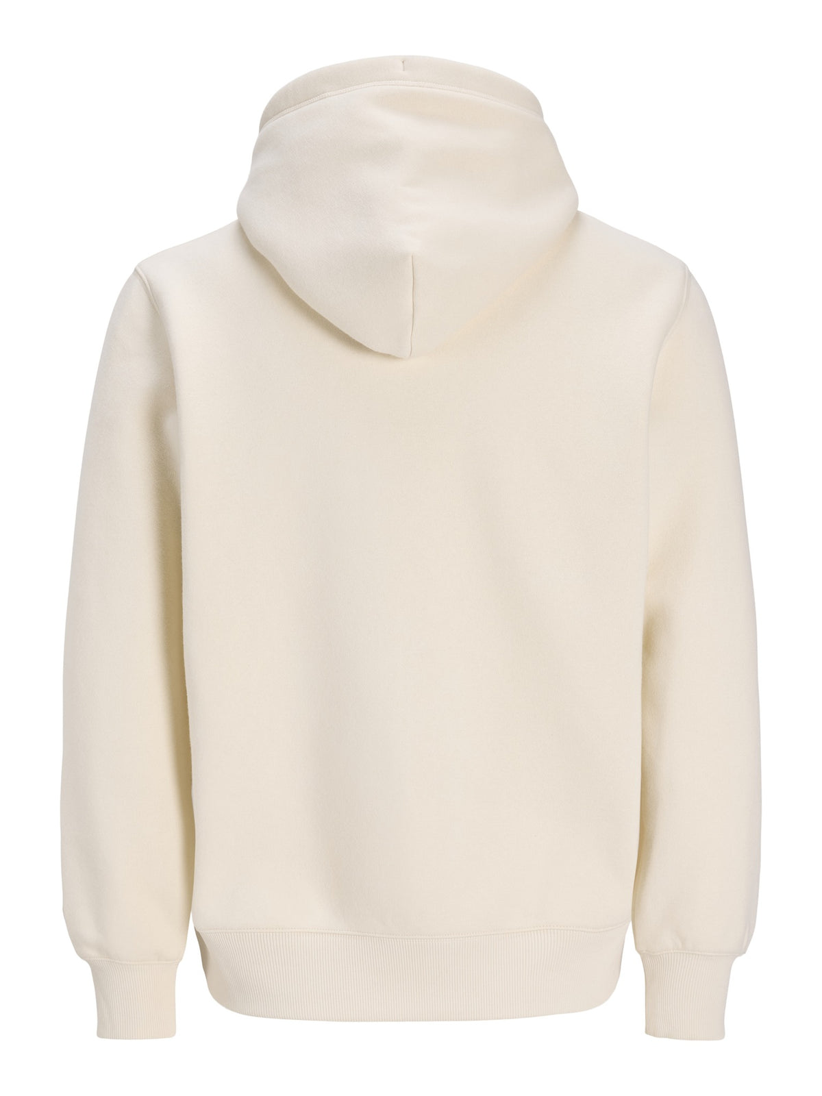Back view of JACK & JONES Frederiksberg Bold Branding Hoodie in Whisper White
