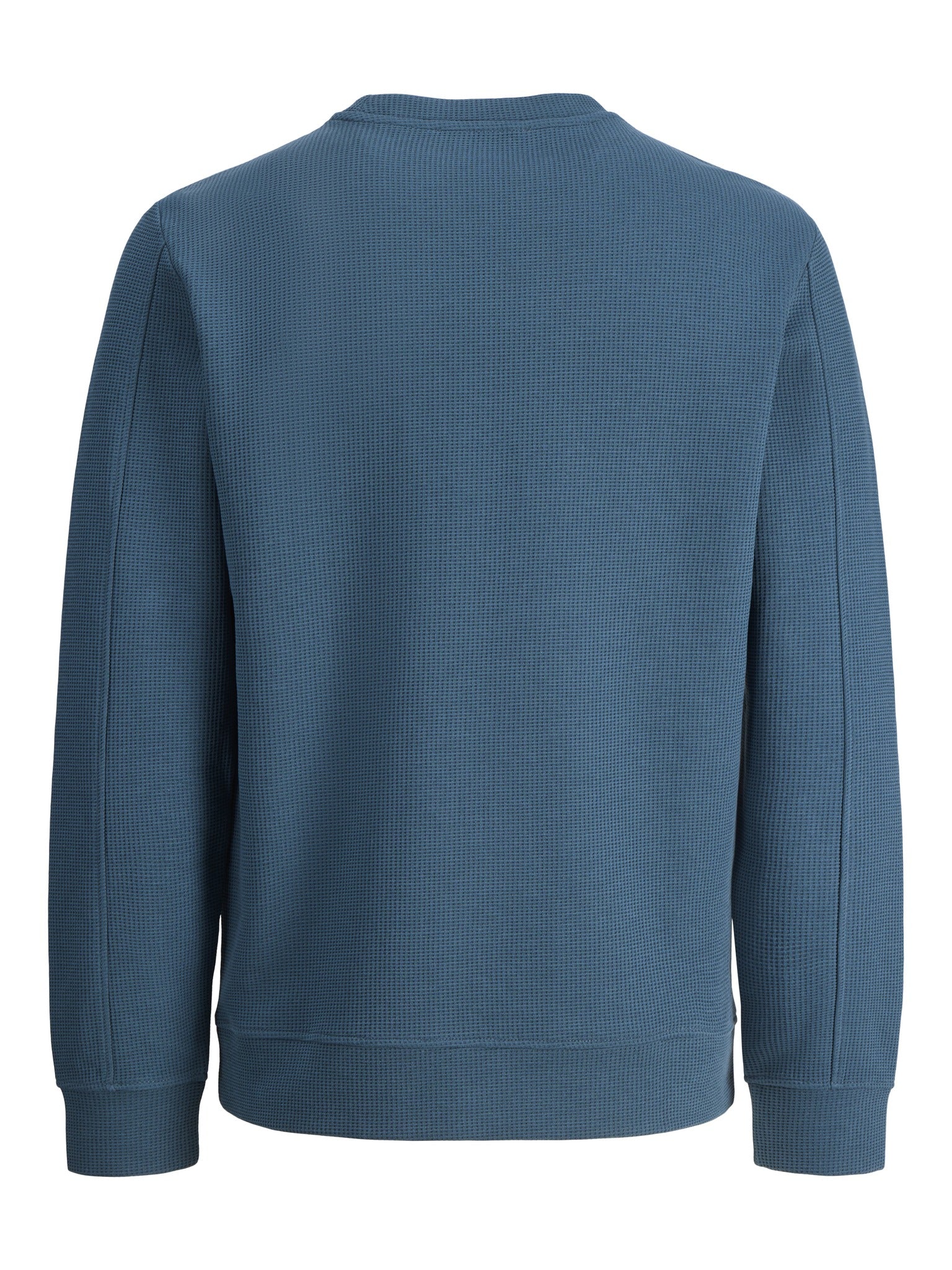 JACK & JONES Fusion Waffle Brand Sweatshirt Crew Neck in Orion Blue back view