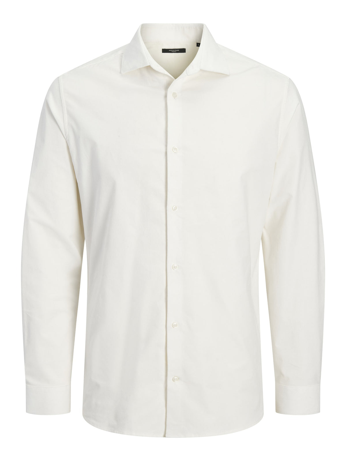 JACK & JONES Parker Corduroy Long Sleeve Shirt in Cloud Dancer front view