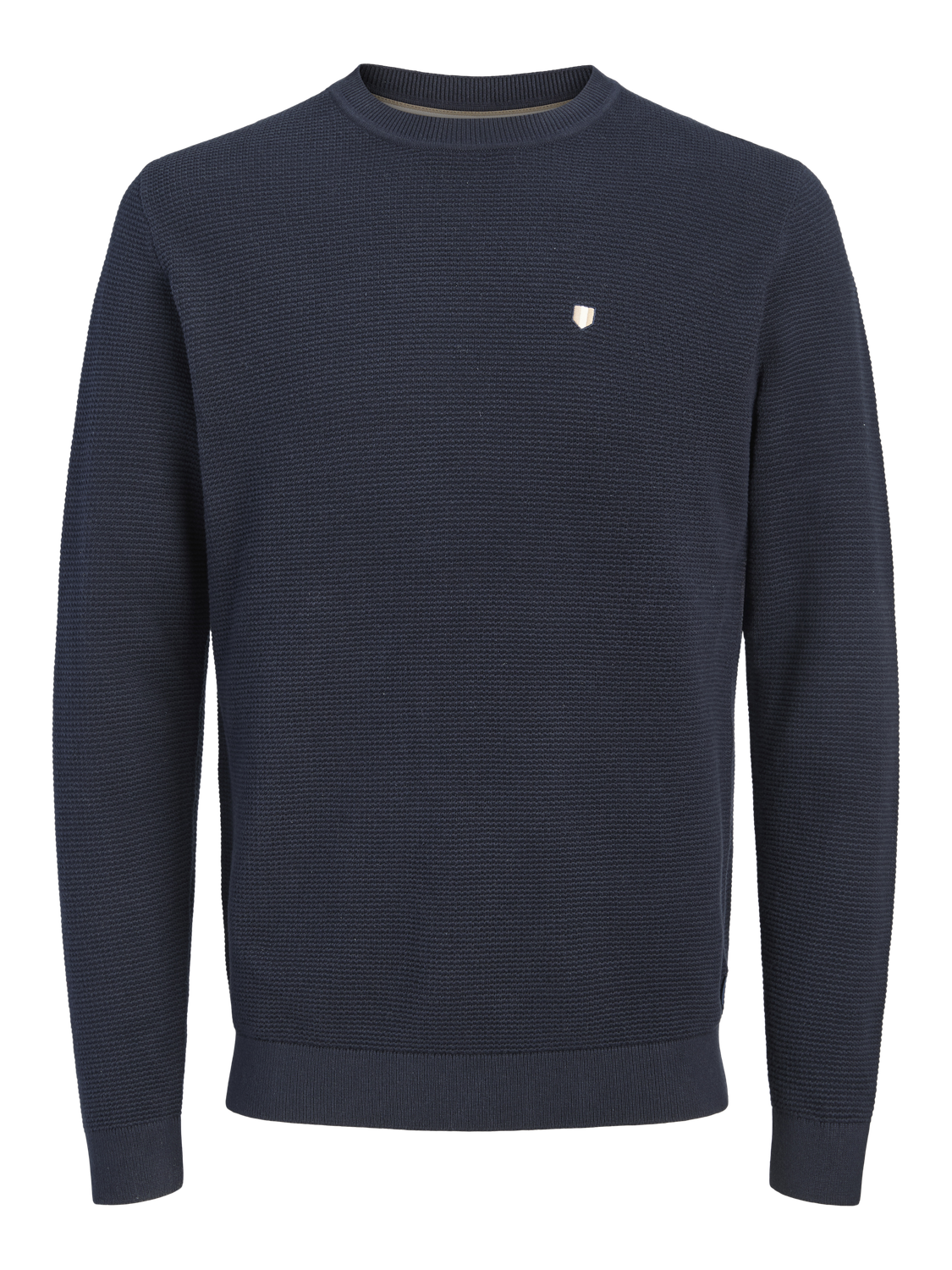 JACK & JONES Ryan Knit Crew Neck Jumper in Navy Blazer front view