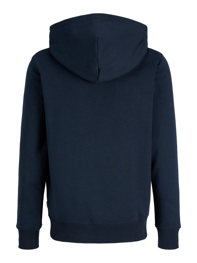 Jack Jones Youths Frederiksberg Monogram Junior Sweat Hoodie in Sky Captain back view