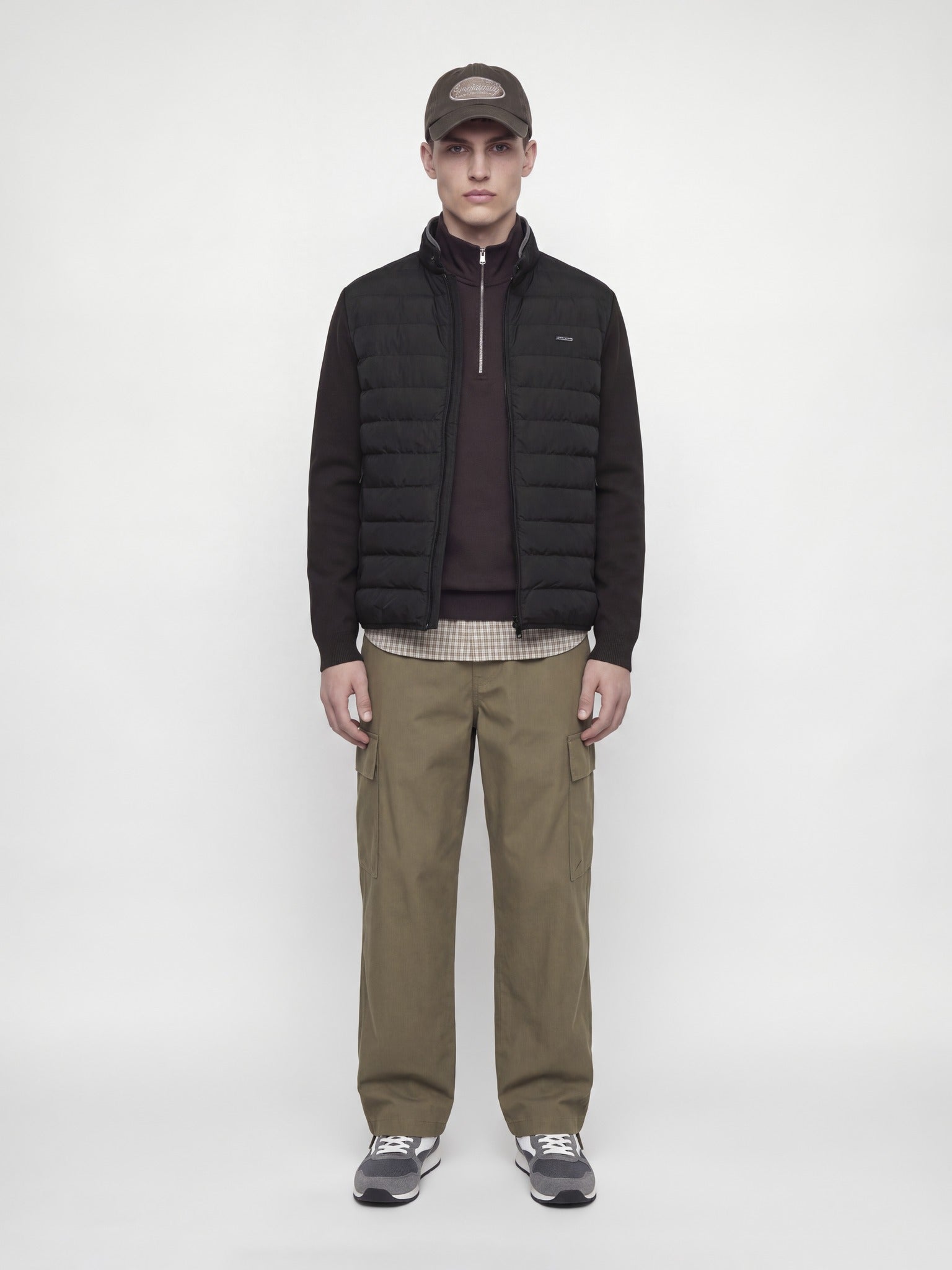 JACK & JONES Garry Hybrid Jacket in Black full length view