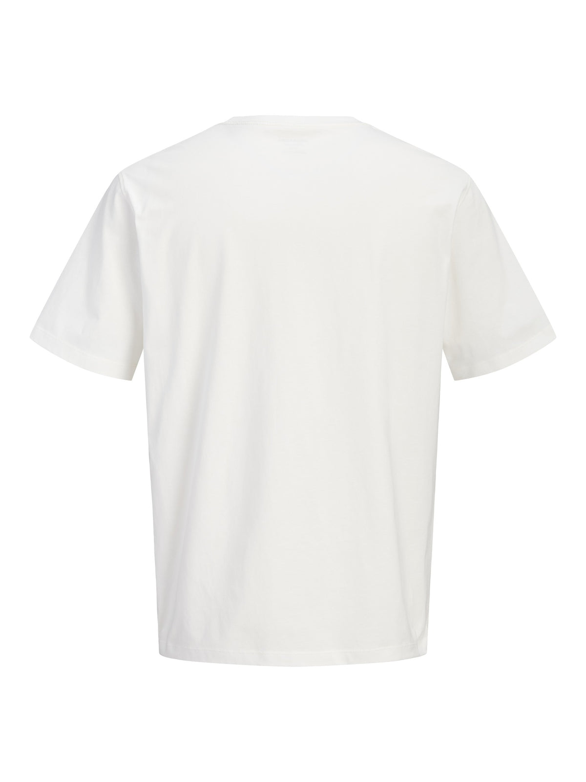 JACK & JONES Frederiksberg Bold Branding Crew Neck T-Shirt in Snow White back flat view