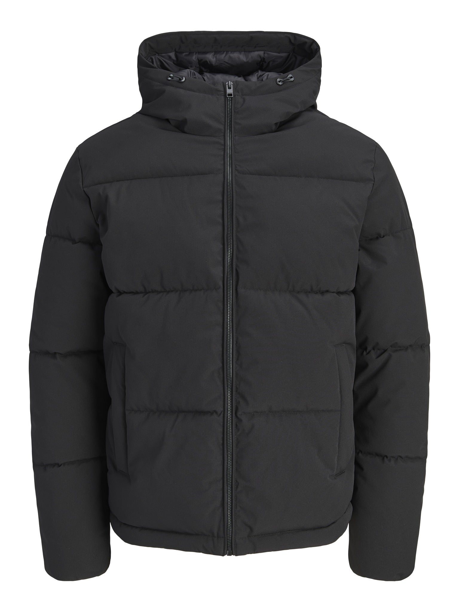 JACK & JONES Galaxy Puffer Jacket in Black front view