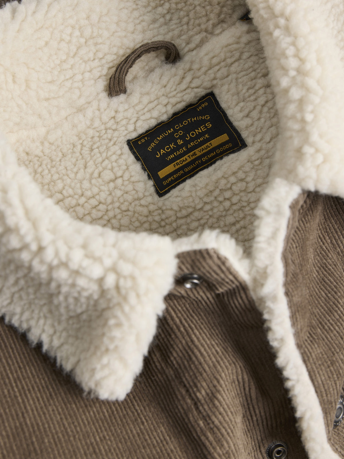 JACK & JONES Connor Corduroy Trucker Jacket in Walnut product detail