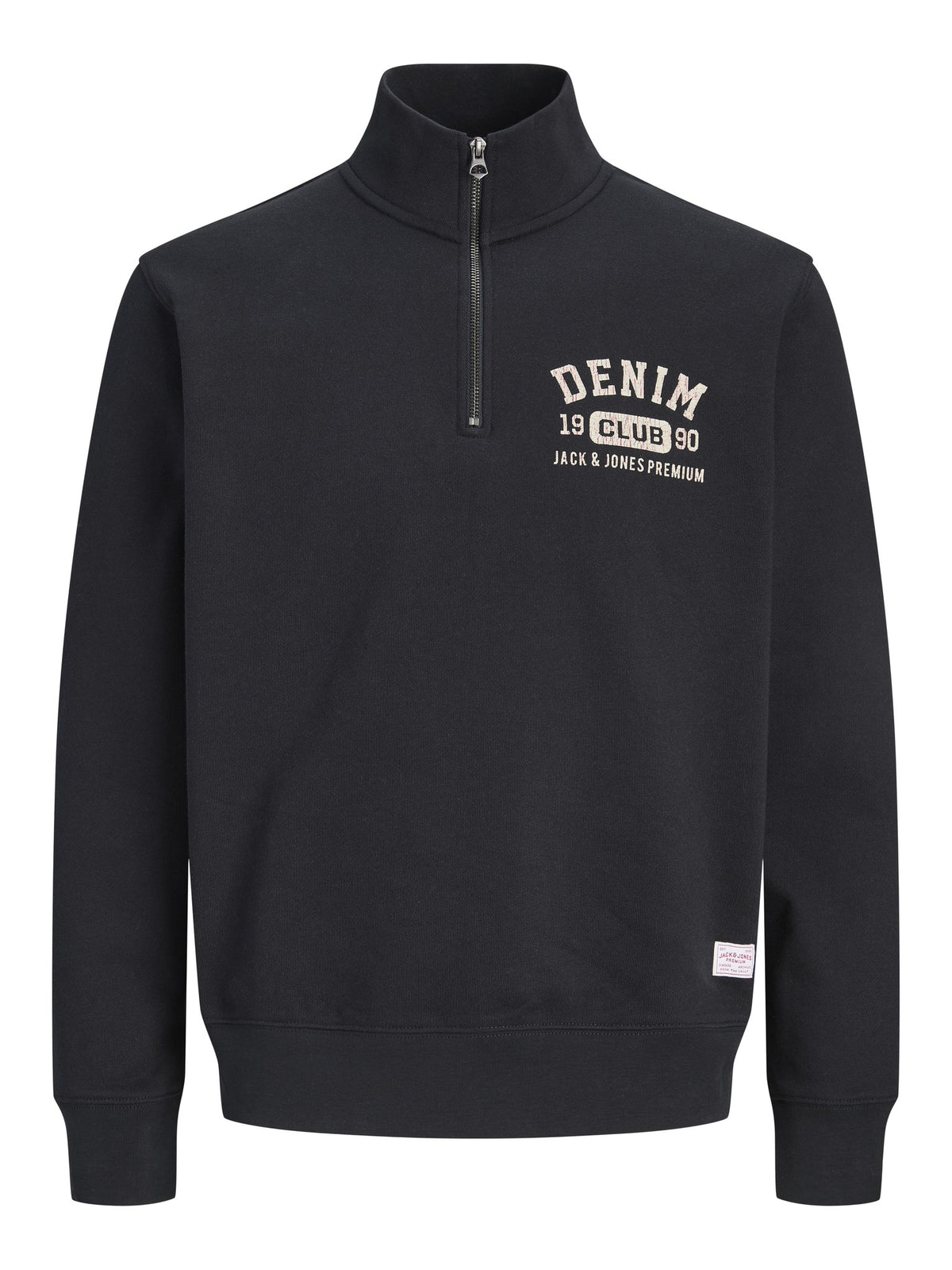 JACK & JONES Ryan Half Zip Sweatshirt in Dark Navy front view