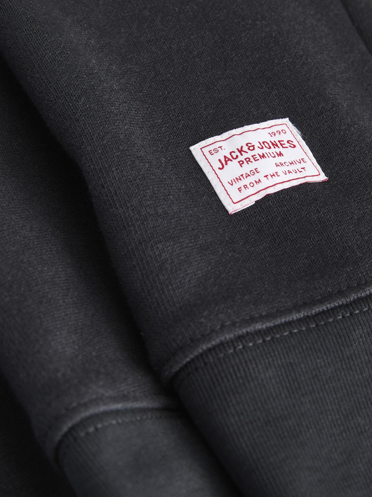 JACK & JONES Ryan Half Zip Sweatshirt in Dark Navy half-zip fastening detail