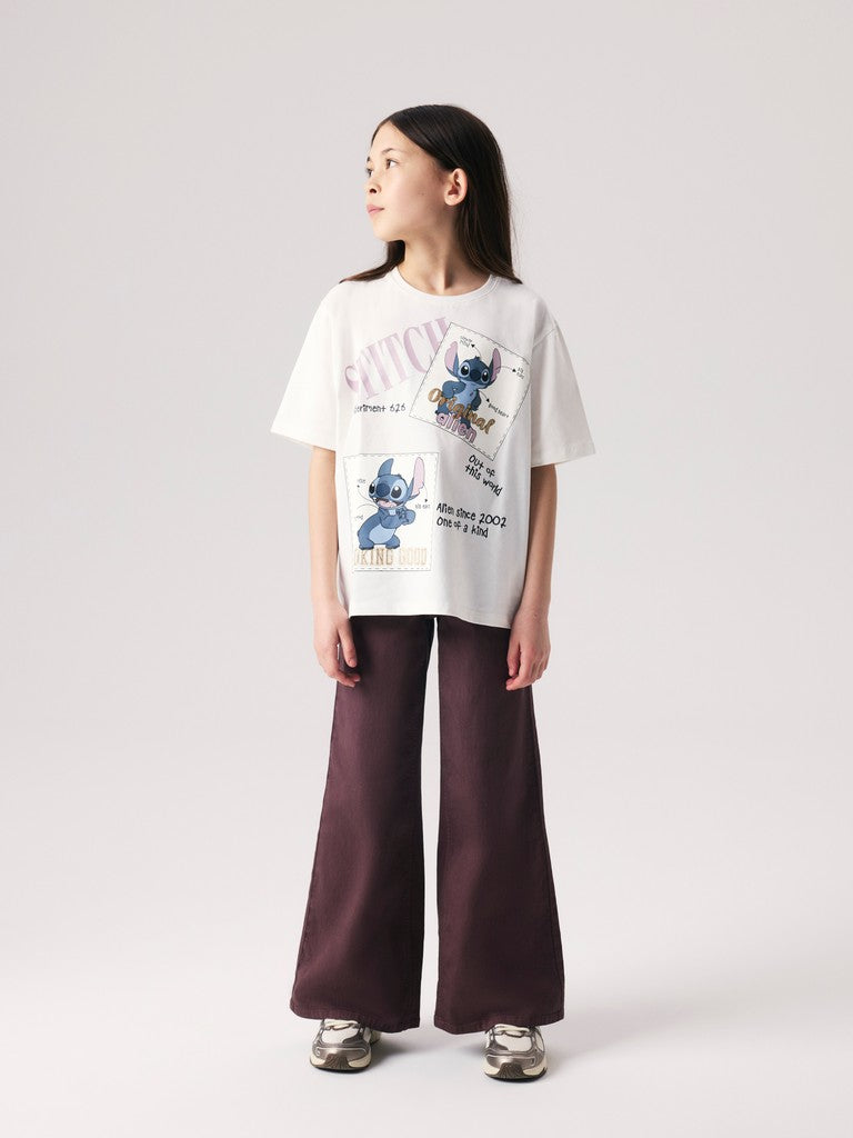 NAME IT Rose Wide Twi Pant 1115 - tp in French Roast wide leg pants - full model view
