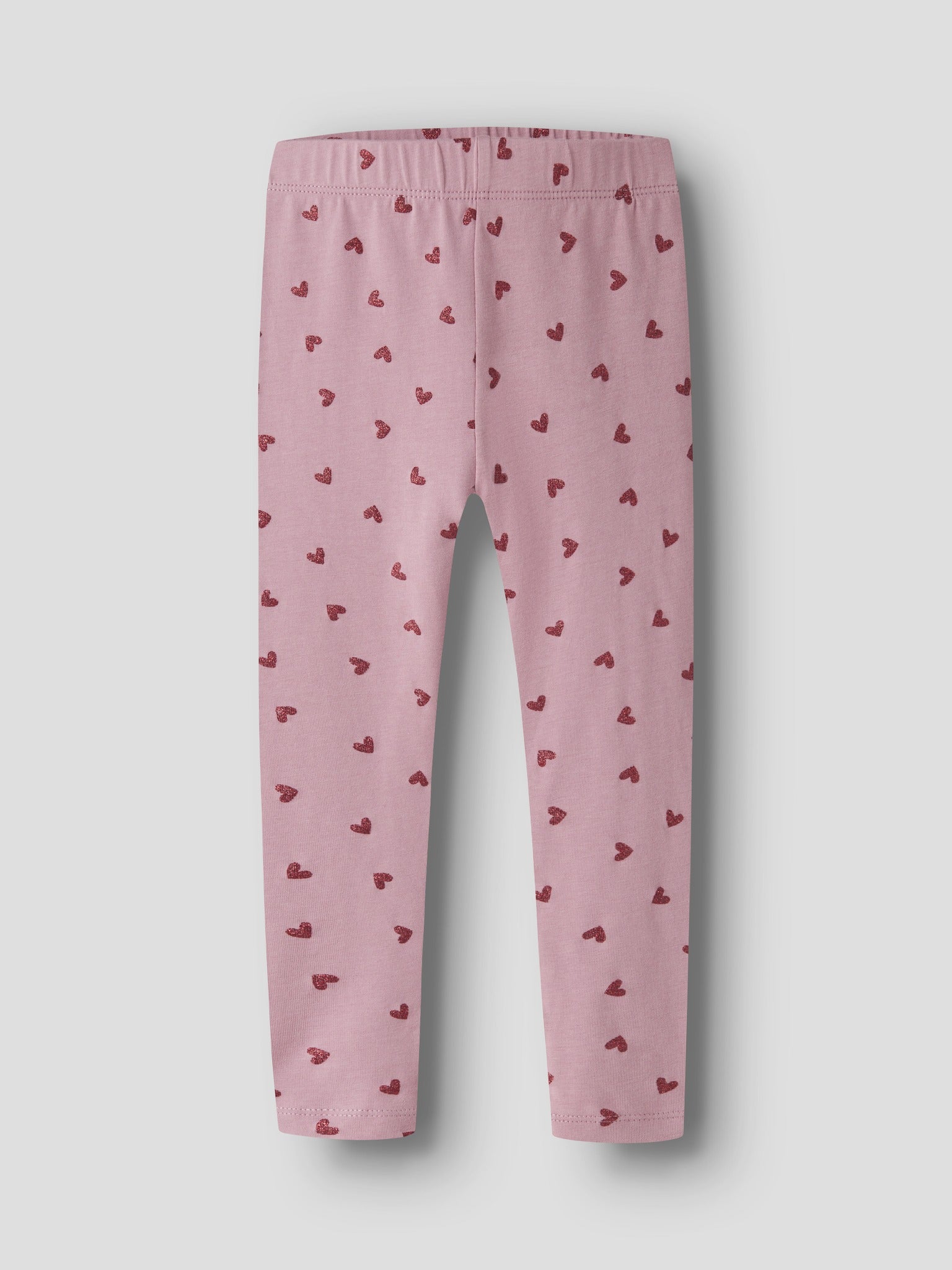 NAME IT Vivian GLITTER Leggings in Lilas Red Glitter Hearts angled view