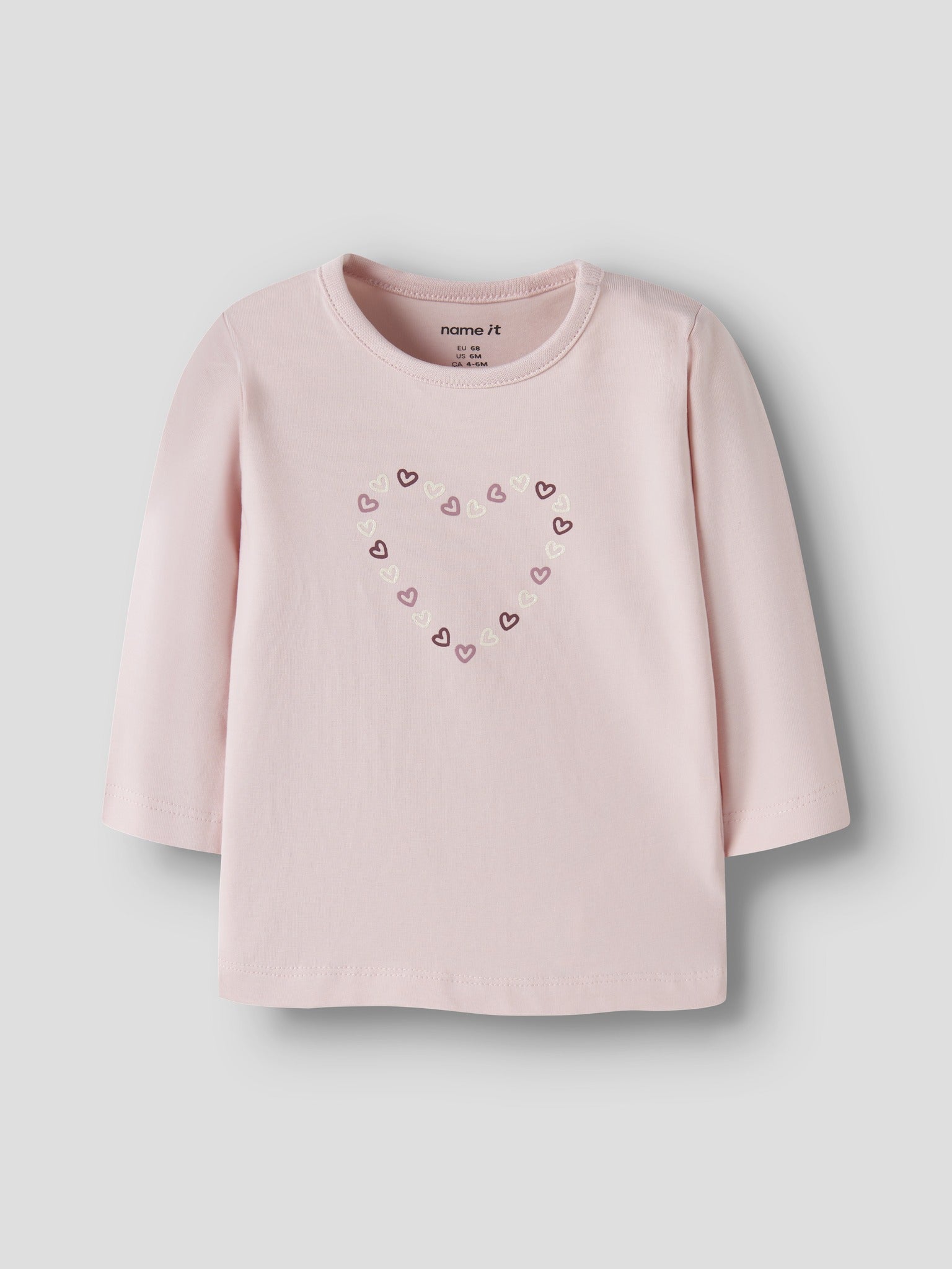NAME IT Vubie Long Sleeve Top in Lotus Hearts angled view