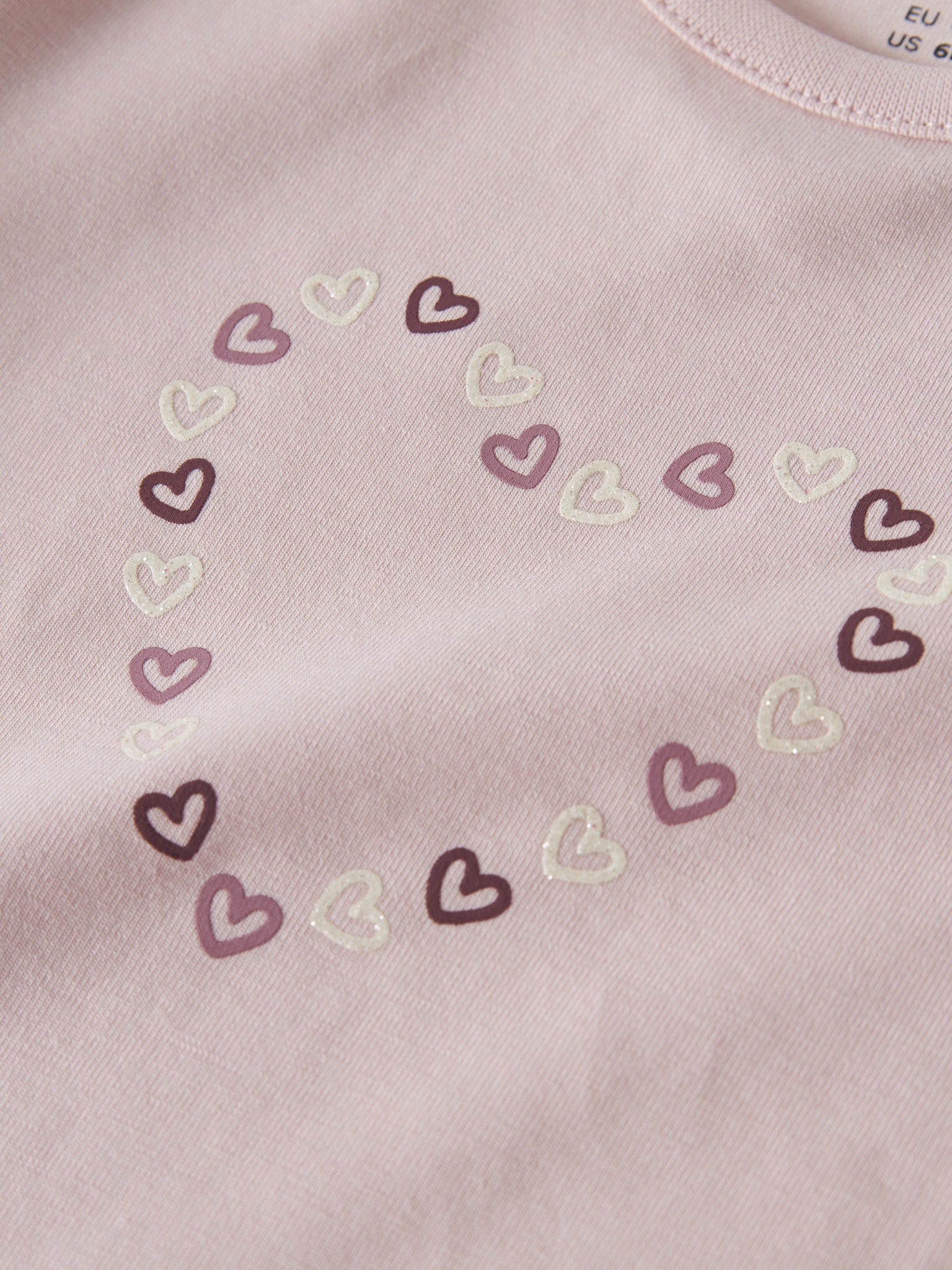 NAME IT Vubie Long Sleeve Top in Lotus Hearts heart print detail
