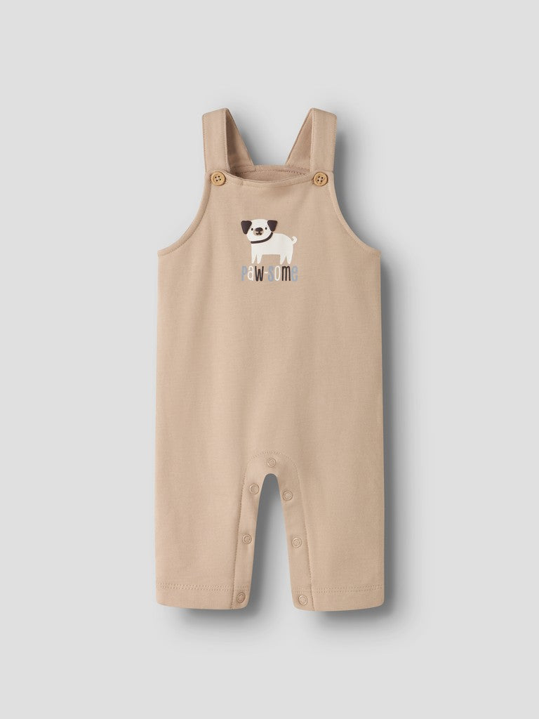 NAME IT Vonne Sweatshirt Overall in Sesame angled view