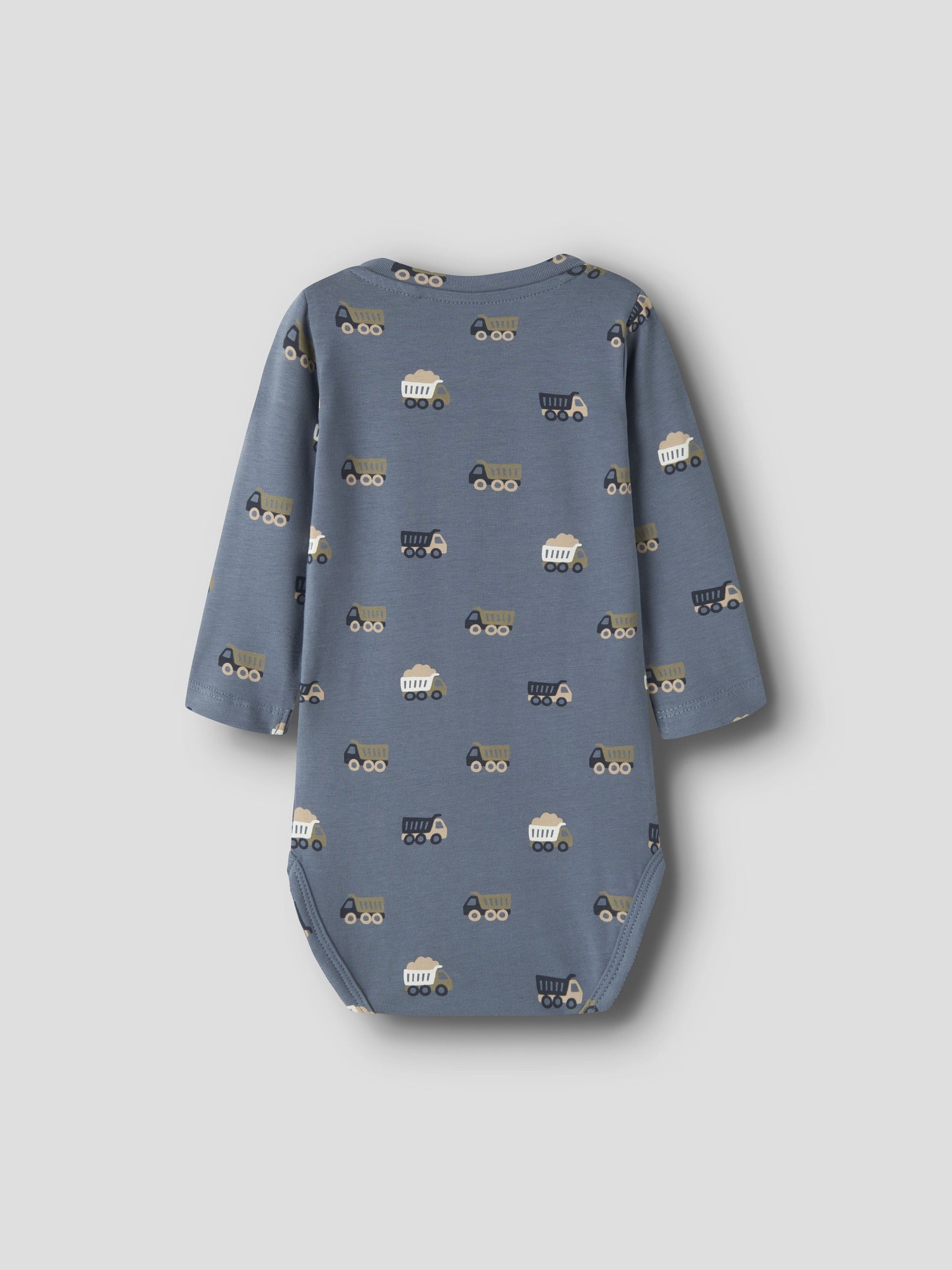 NAME IT Vroels Long Sleeve Bodysuit in Blue Mirage Trucks back view