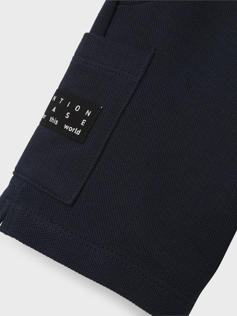 NAME IT Vivasse Long Sweat Boys Shorts GREY MELANGE close up view