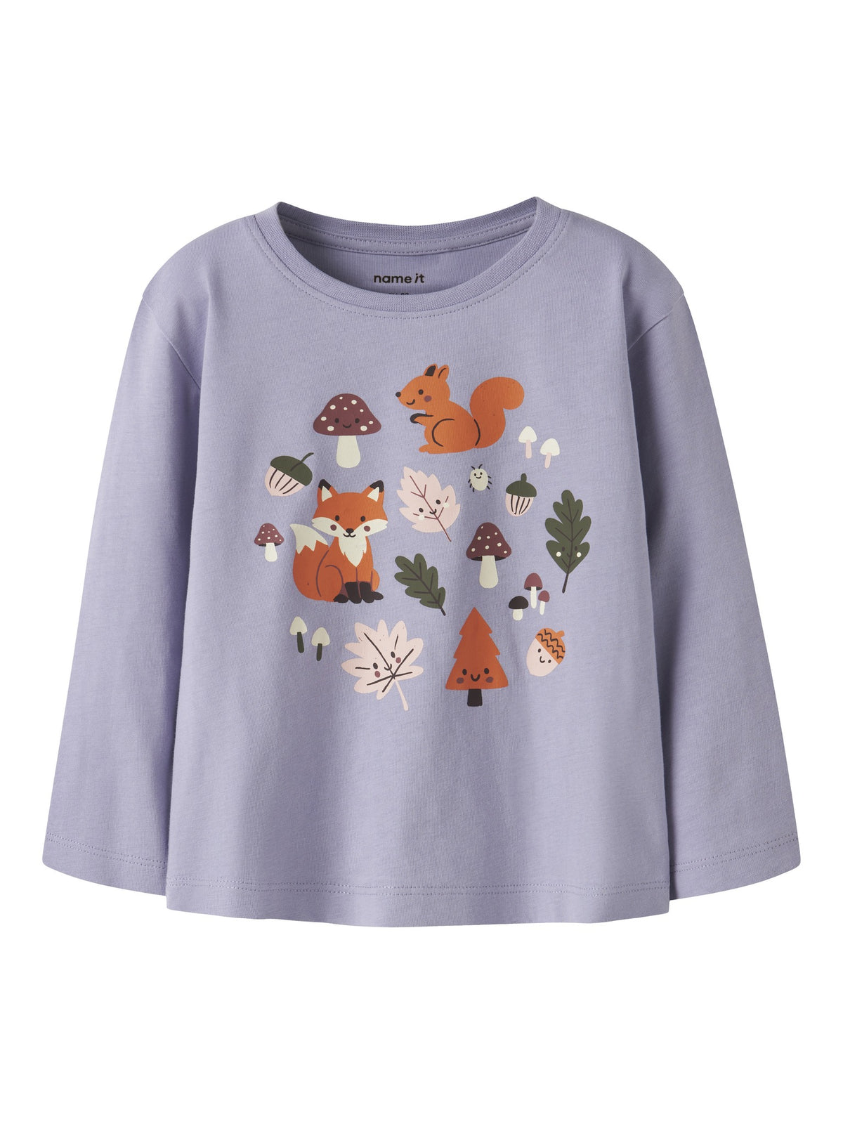 NAME IT Veen Long Sleeve Top in Heirloom Lilac Autumn front view