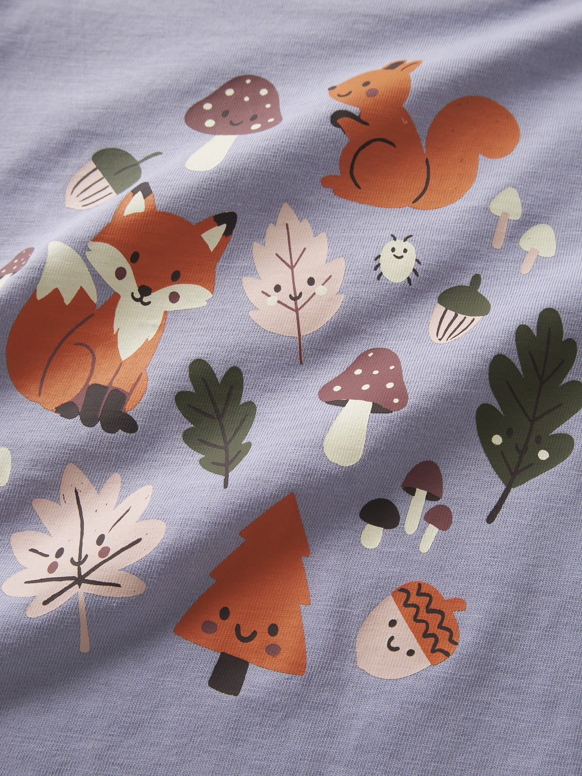 NAME IT Veen Long Sleeve Top in Heirloom Lilac Autumn forest print