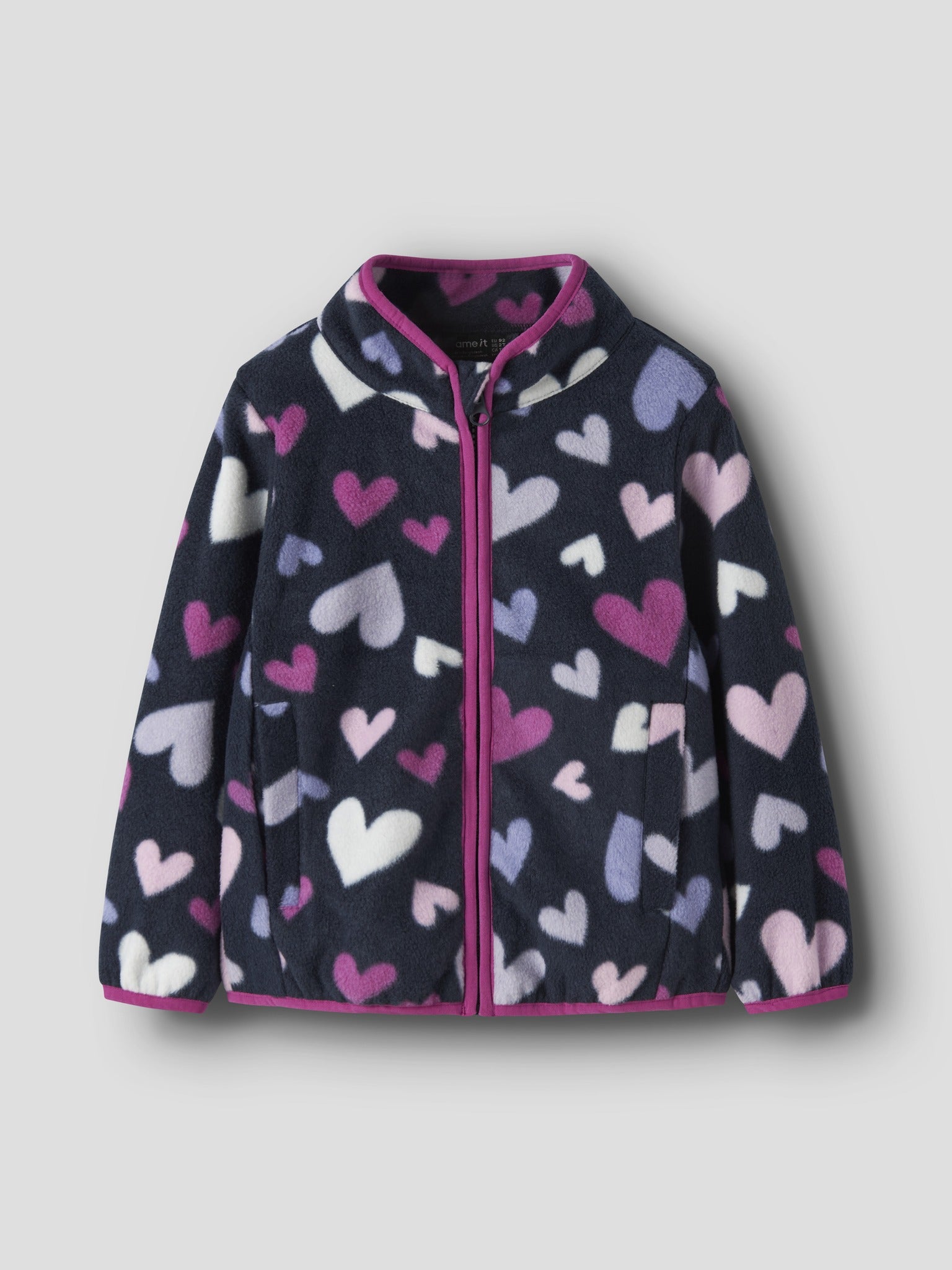 NAME IT Meeko Girls Fleece Jacket - Dark Sapphire angled view