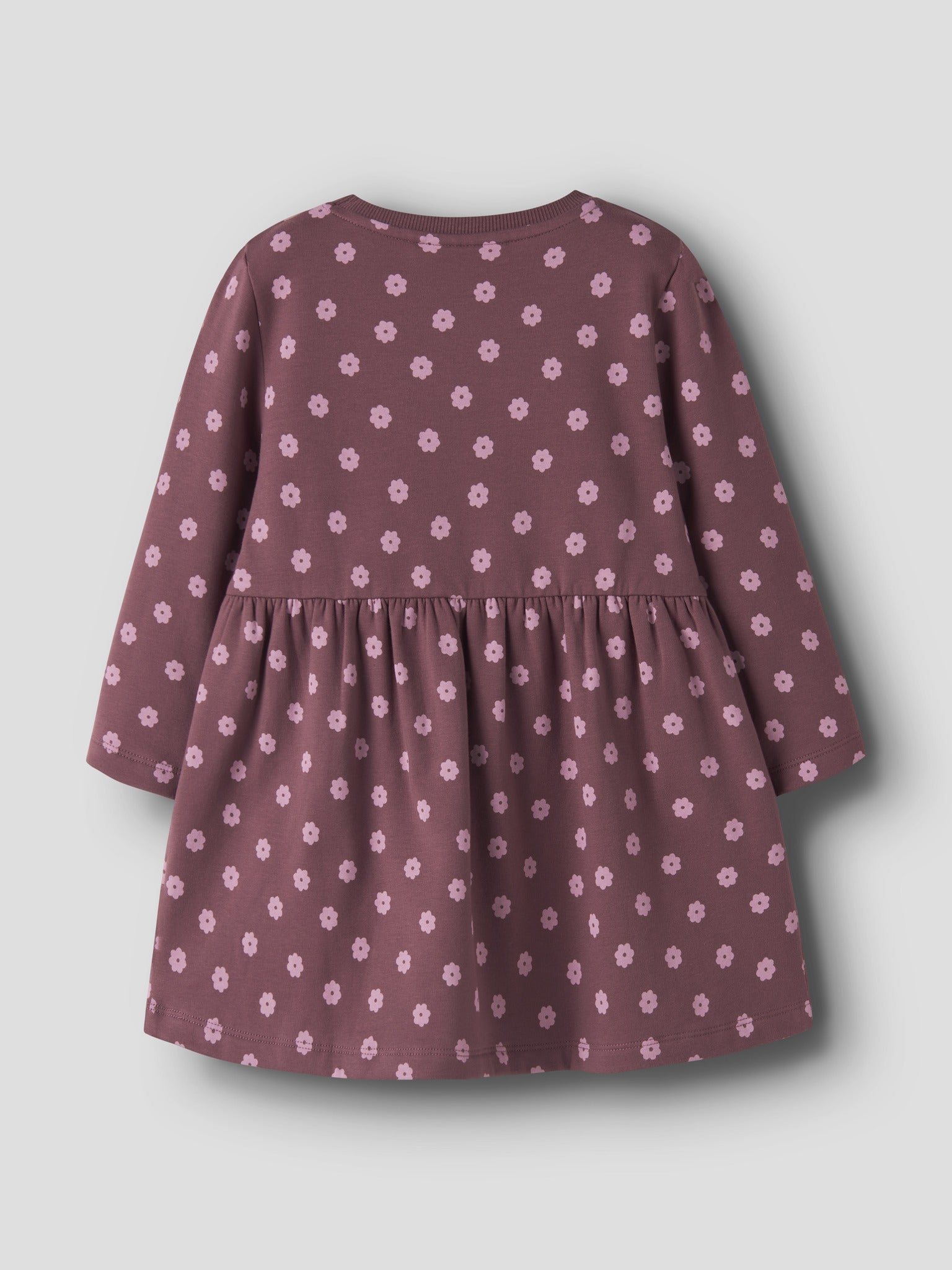 NAME IT Davina Long Sleeve Sweatshirt DRESS in Wild Ginger W. LILAS FLOWER back view