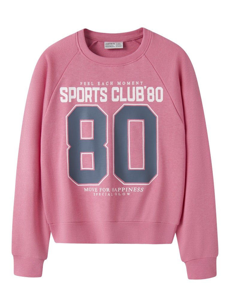 NAME IT Girls Veda Sports Club Sweatshirt in Flowering Ginger front view
