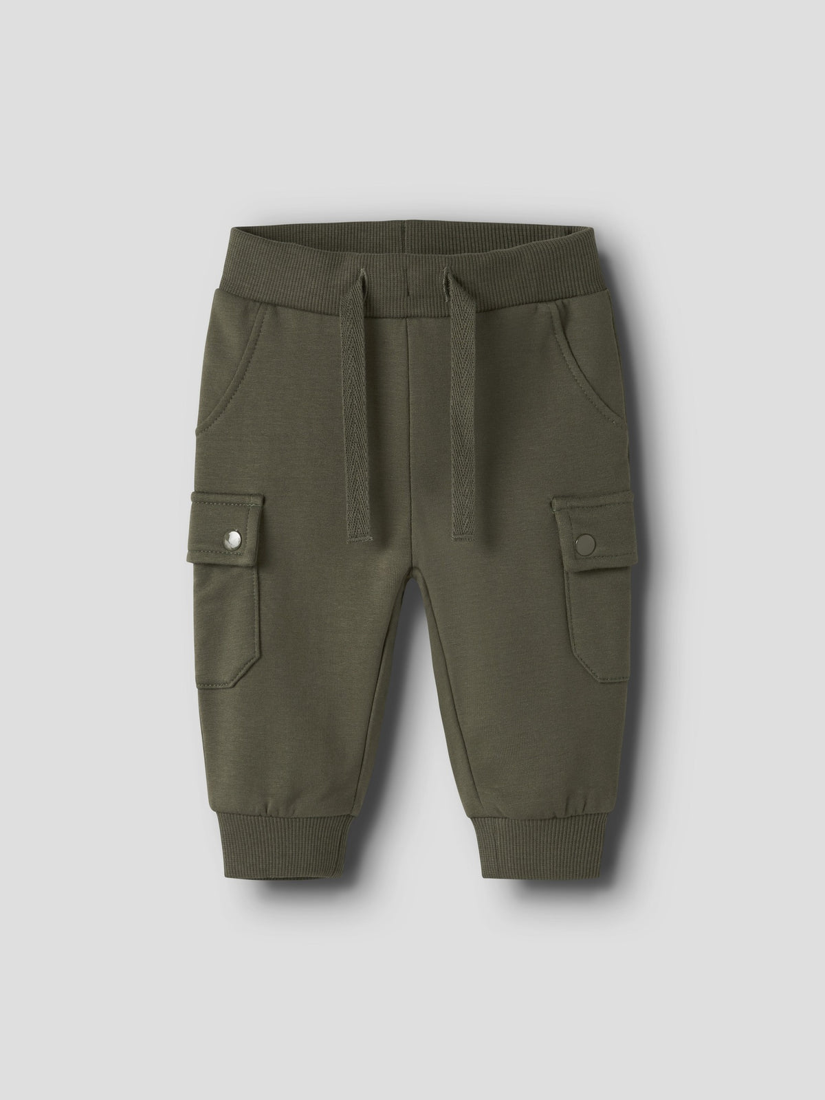 NAME IT Oktav Brushed Sweatpants in Olive Night angled view
