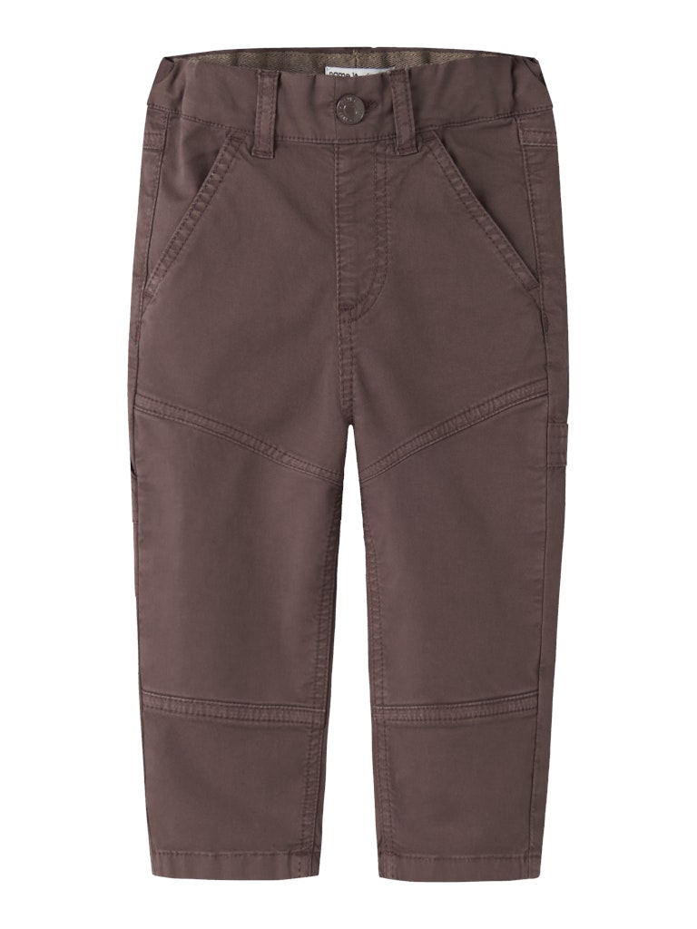 NAME IT Ben Tapered Twill Cargo Pants in French Roast front view
