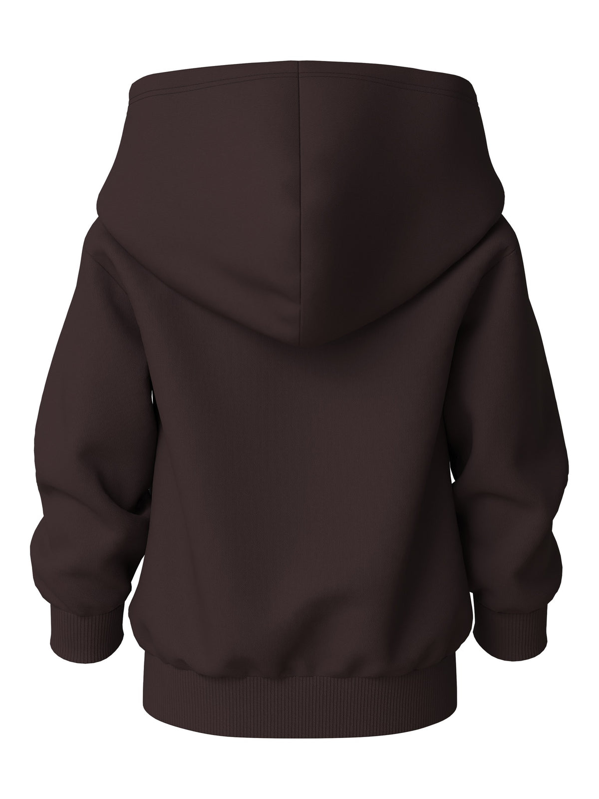 Back view of NAME IT Voltinus zip-up hoodie in Chocolate Plum Racing