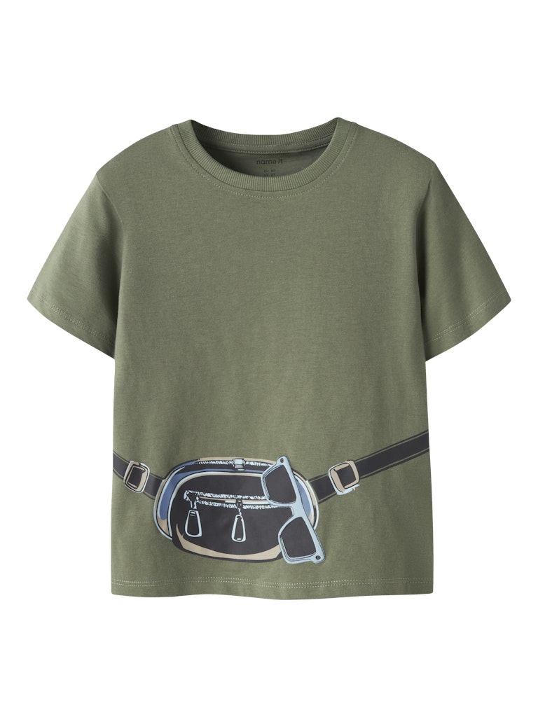 NAME IT Henni Short Sleeve Top Olivine front view